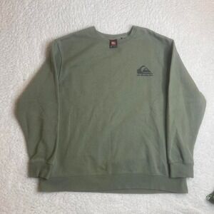 Y2K quiksilver men's green crew‎ neck sweatshirt skater surfer xxl